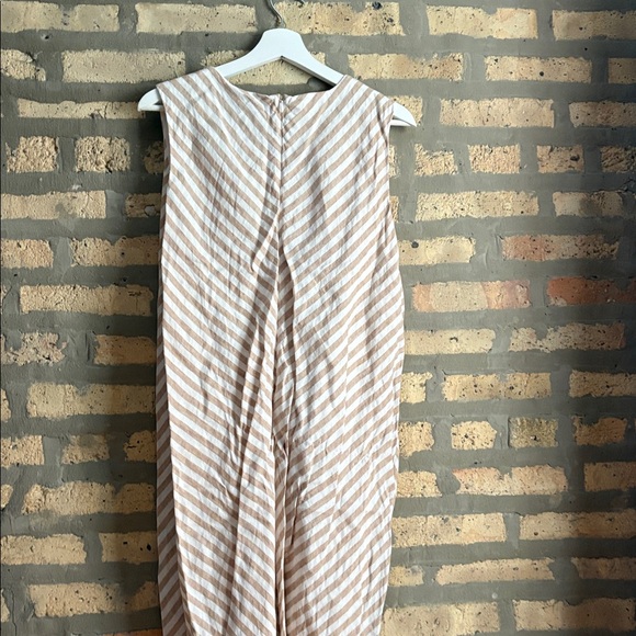 Everlane Bias Cut Linen Striped Dress Size 12 - Picture 4 of 15